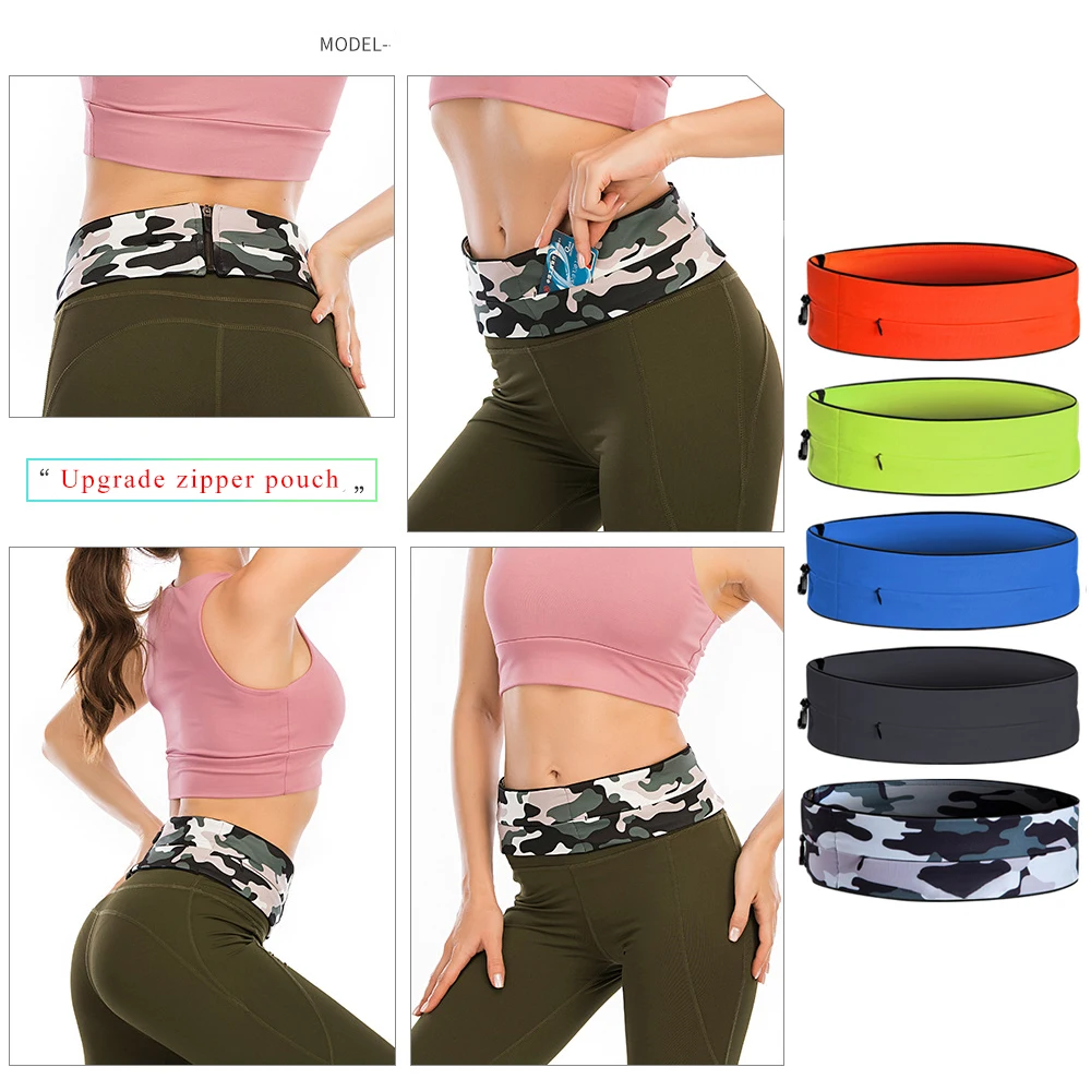 QUESHARK Invisible Running Waist Bag Anti-theft Mobile Phone Bag Outdoor Sports Fitness Cycling Belt Bag For 7.2 inch Phones 5