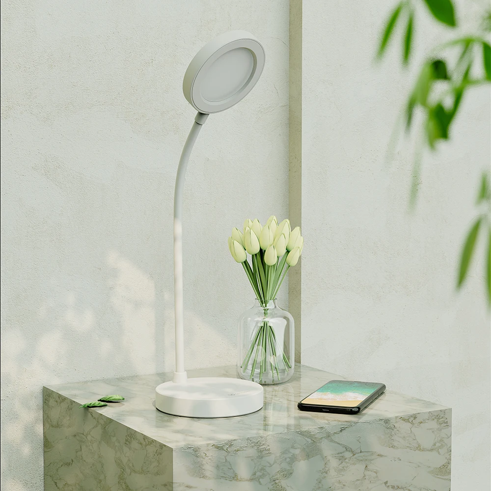 Preise Greenbird 5W Tisch Schreibtisch Lampe mit Wireless Charging für Handy Weiß Licht Desktop Luminaria Biegsamen Arm für Arbeits  schlafzimmer