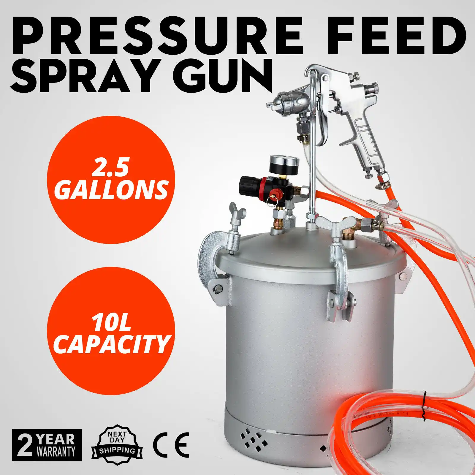 10L Litre High Pressure Pot Spray Gun Air Paint Tank for Colorful Paint