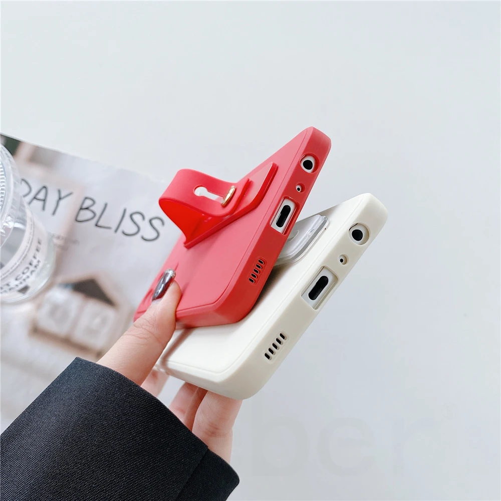 Silicone Wrist Strap Holder Phone Case - Soft & Durable Cover