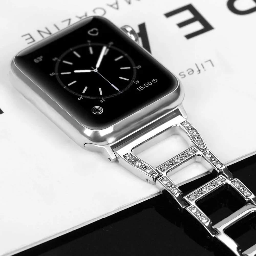 Ремешок из нержавеющей стали для apple watch ремешок 42 мм 44 & 4 полоса 40/38 браслет
