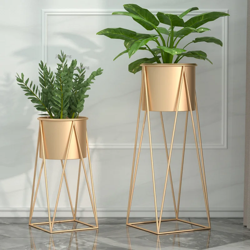 Nordic Wrought Iron Living Room Storage Holders Bedroom Furniture Flower Shelf Modern Minimalist Balcony Dormitory Flower Stand