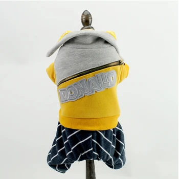 

Dog Pet Jumpsuit Hoodie Striped Letter Design Winter Coat Jacket for Dogs Cats Small Medium