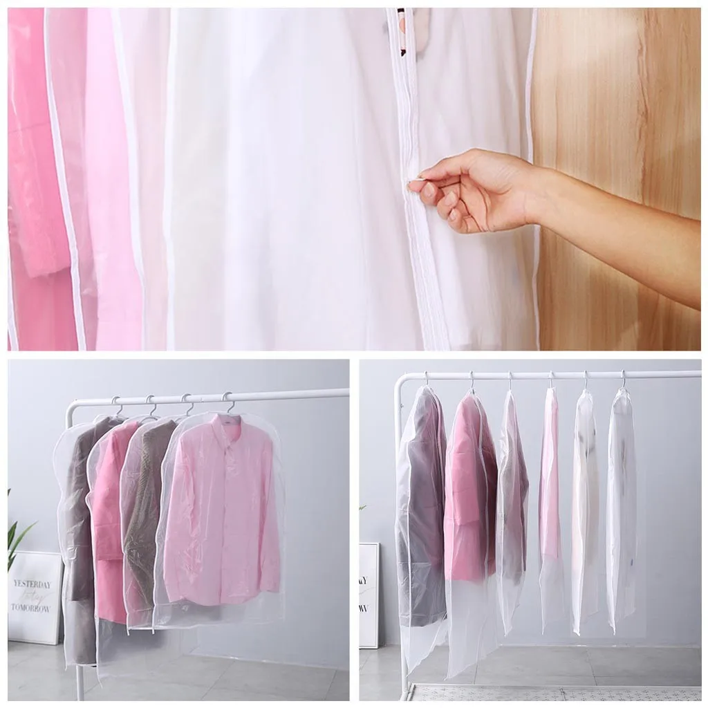 Hot Clothes Hanging Garment Dress Clothes Suit Coat Dust Cover Home Storage Bag Pouch Case Organizer Wardrobe Hanging d