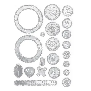 22pcs Variety Flower Ruler Set Spirograph Drawing Toys Set Interlocking Gears Wheels Painting Drawing Accessories 1