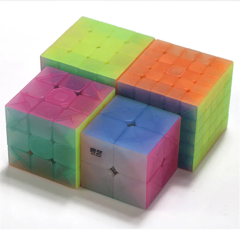 Qiyi волшебный куб головоломка 2x2 3x3 4x4 5x5 странная форма Пирамида перекос Marstermorphix Sq1 квадрат-1 брелок прозрачный желе куб