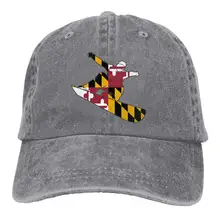 Мужская и женская Регулируемая ВИНТАЖНАЯ ДЖИНСОВАЯ бейсболка для сноуборда флаг Мэриленда простая Кепка