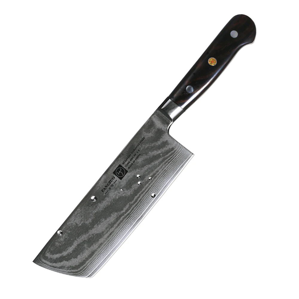 Cleaver Knife FANGZUO 6,5 Дюймов Китайский Кливер дамасский нож шеф-повара кухонный нож с деревянной ручкой нож сантоку нарезка разделочная - Цвет: Cleaver Knife