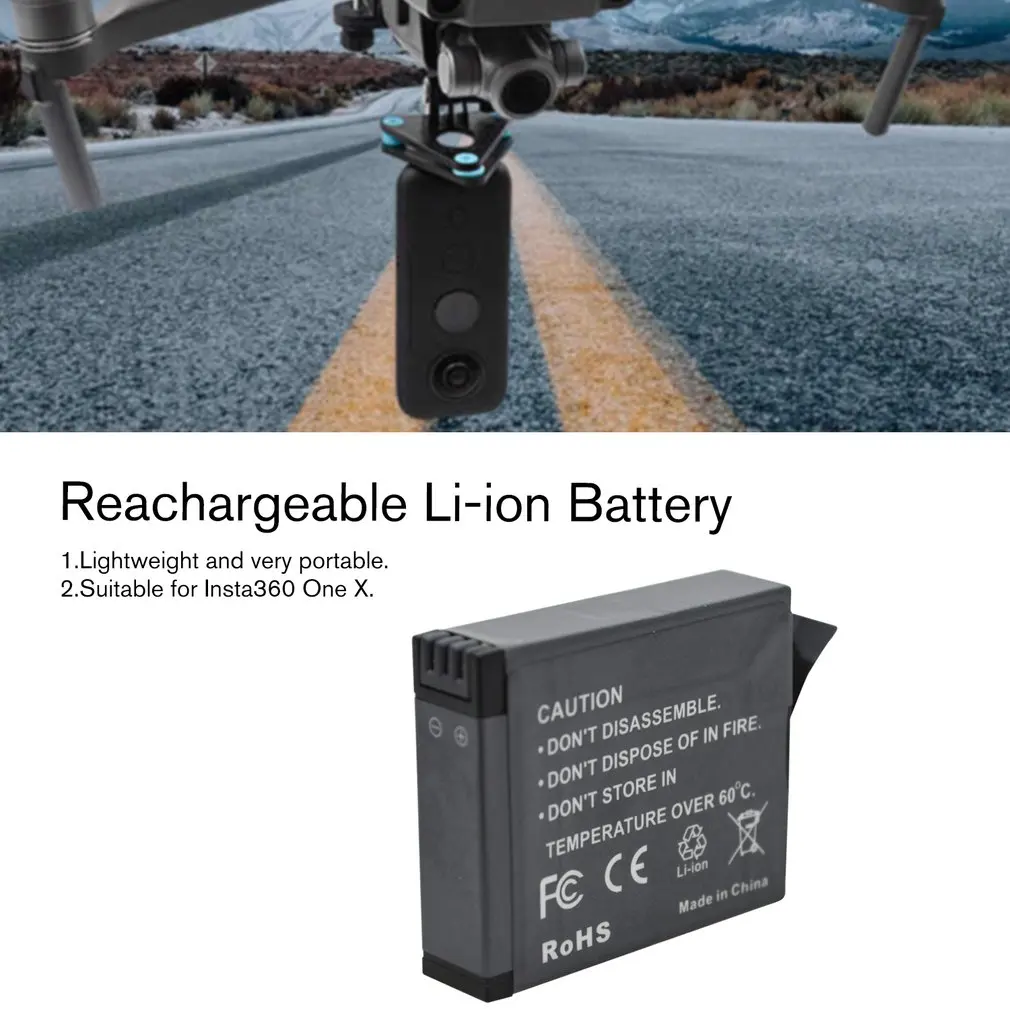 Reachargeable литий-ионная батарея для Insta360 ONE X 1200mAh 3,8 V 4.56Wh LiPo батарея для Insta360 ONE X аксессуары для камеры