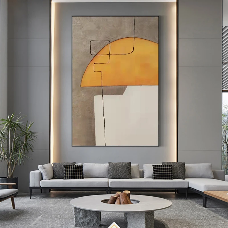 

SY ручная роспись маслом, нордическая Минималистичная японская декоративная живопись, гостиная, диван, подвесная живопись, трехмерная