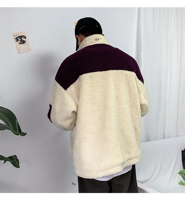 Winter Korean Version Of Europe And The New Thickening Lapel Loose Stitching Wool Liner Woolen Coat