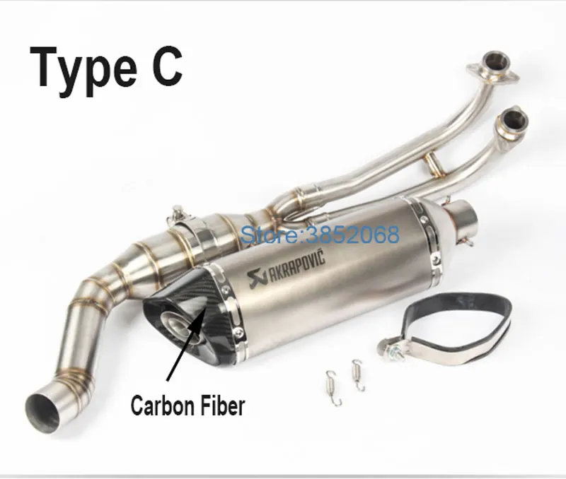 Мотоцикл TMAX530 год выхлоп Conenct средняя труба и Akrapovic глушитель полная система подходит для TMAX530(17-18) год - Цвет: Type C