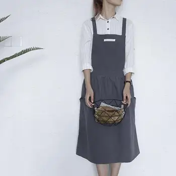 

Gardening Kitchen Accessory Cleaning Aprons Woman Adult Bib Aprons Kitchen Apron Pocket Chef Waiter Baking Coffee Shops