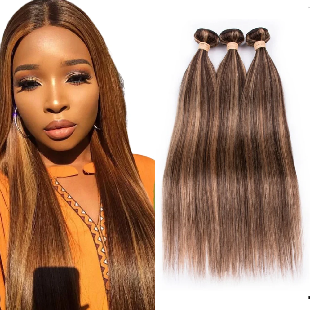 

Sapphire Straight Hair Bundles Extension Human Hair Bundles Brazilian Hair Weave Bundles Piano Brown Honey Blonde Highlight Remy