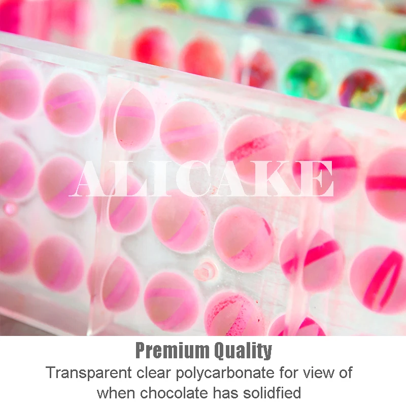 3D Polycarbonate Chocolate Ball Molds Plastic Sphere Chocolate Candy Bakery Form Moulds Bakeware Baking Mold Pastry Tools
