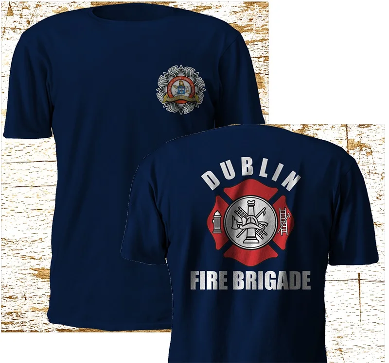 Newest 2019 Men T-Shirt Fashion New Dublin Firefighter Fire Brigade Service Uniform Navy T SHirt S-3XL Print |