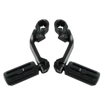 

Motorcycle 1 1/4" 32mm Matte Black Highway Engine Guard Long Angled Footpeg For Honda Yamaha Harley Sportster