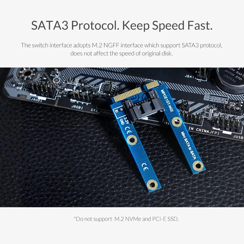 ORICO SATA 7PIN к адаптер mSATA SATA3 протокол плоский тип SSD адаптер SATA3.0 к mSATA SATAIII протокол Полный размер высоты