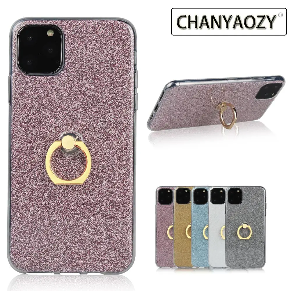 Подходит для iphone 6s 7 8Plus XS 11pro max мобильный телефон оболочка флэш-порошок мобильный телефон Защита Мягкая оболочка+ Кронштейн кольцо