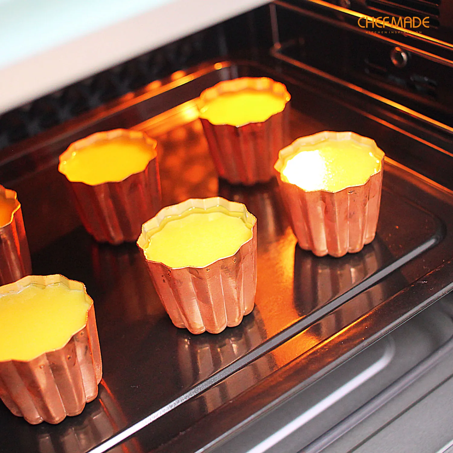 CHEFMADE Медь Canele пресс форм 6 шт. 2 дюймовый Cannele маффинов стаканчик) и Управлением по