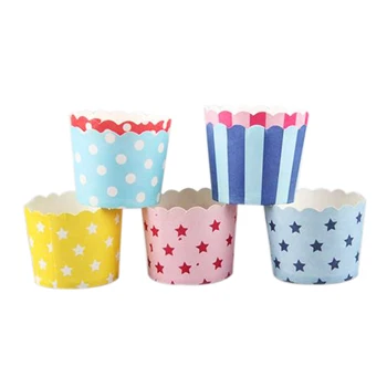 

50pcs Color/pattern Ran Paper Baking Cups Muffin Cupcake Packing cups