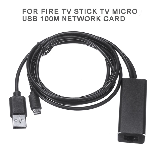 Adaptador de Ethernet Micro USB a RJ45 TV Stick Convertidor de red  compatible para Fire TV / Chromec Inevent DZ6467-00