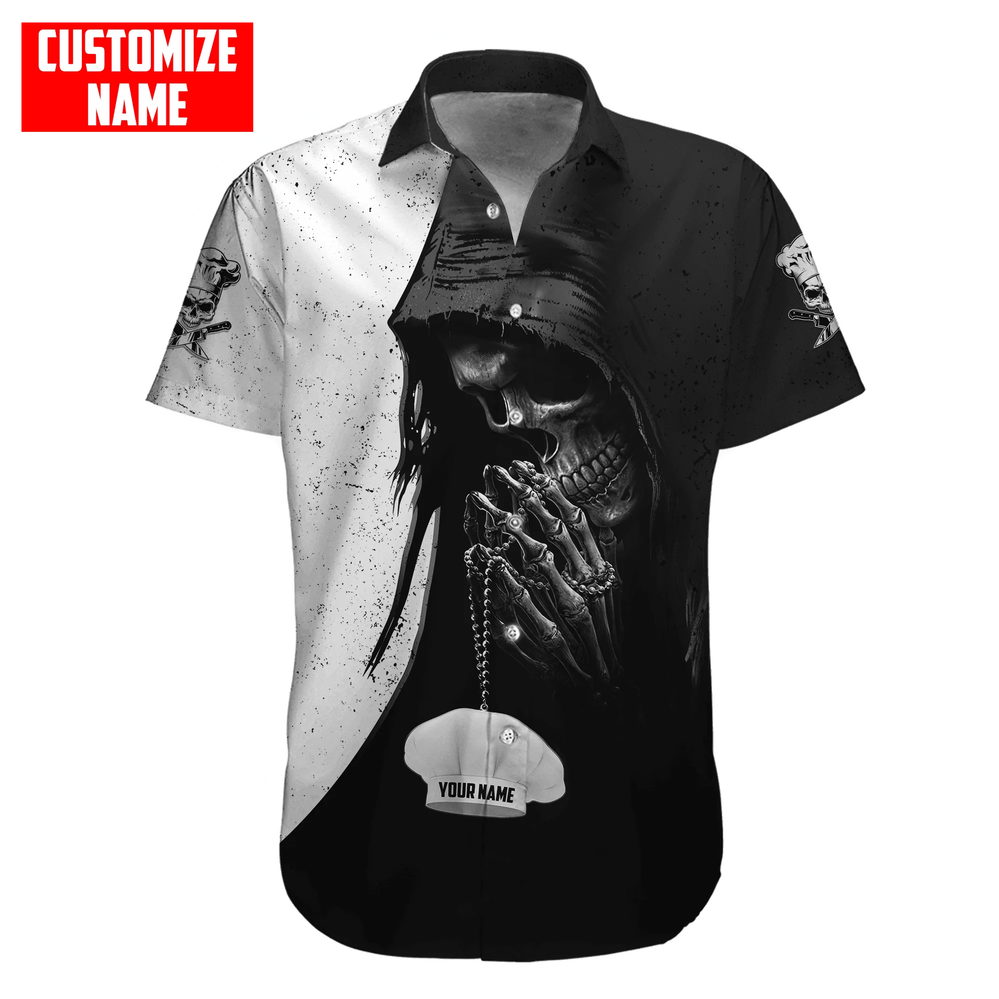 2022 heißer Verkauf Sommer Hawaii Kurzarm Shirts Benutzerdefinierte Name Meister Chef 3D Gedruckt Hawaiian Shirt Herren Casual Strand Hemd XW-02 – Detail 11