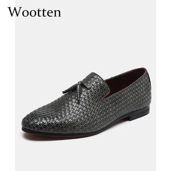 

Plus Size 37-48 Loafers men slip on designer elgant autumn footwear luxury Social fashion leather mocassin casual shoes men