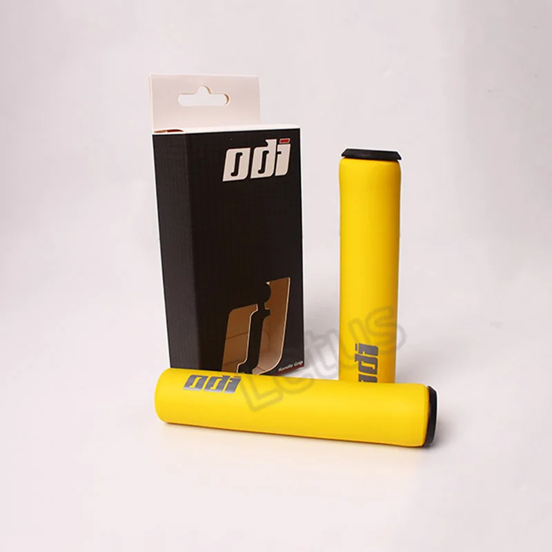 Yellow 1 Pair Велосипедные ручки для горного велосипеда, силиконовая рукоятка для велосипеда, противоскользящие амортизирующие мягкие горные ручка велосипедного руля, Аксессуары для велосипеда - Цвет: Yellow 1 Pair