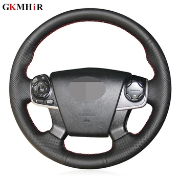 

Black Artificial Leather DIY Hand-stitched Car Steering Wheel Cover for Toyota Camry 2012 2013 2014