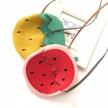 

1Pc Baby Girls Fruit Coin Purse Children Watermelon Pineapple Shap PU Message Bag Kids Girls Purse Small Coin Bag