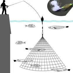 Winter Ice Nylon Fish Net Trap Mesh Trapper Metal Spring Hook Shoal Netting Fishing Gear Tackle