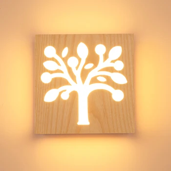 

Solid Wooden creative wood wall lamp decoration aisle children tenant hall LED character bedroom bedside lamp MZ9