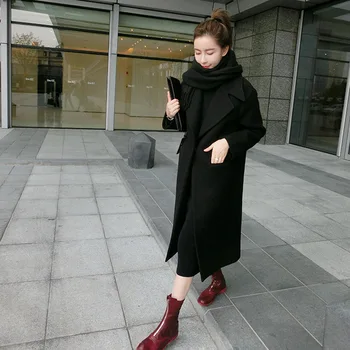 

Spring-Summer Winter New Style Versatile Long over-the-Knee Korean-style Slim Fit Coat Jacket Cool GIRL'S