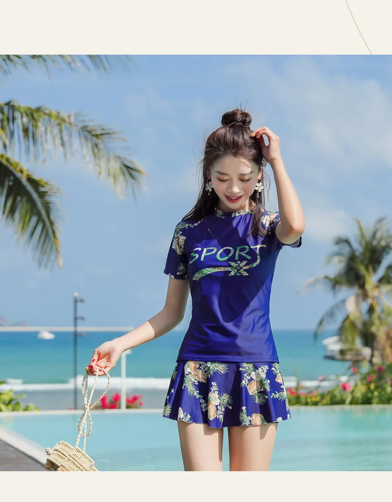 Bikinis Female Swimsuit Ladies May Beach Free Shipping Three Piece Couple Split Swimsuits With Skirt For Children Animal