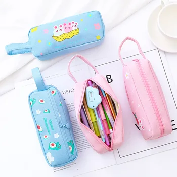 

1 PCS Kawaii Pencil Bag Cute Cartoon Big Capacity Pencil Holder Kawaii Bag Stationery School Supplies Gifts for Kids Korean Bag