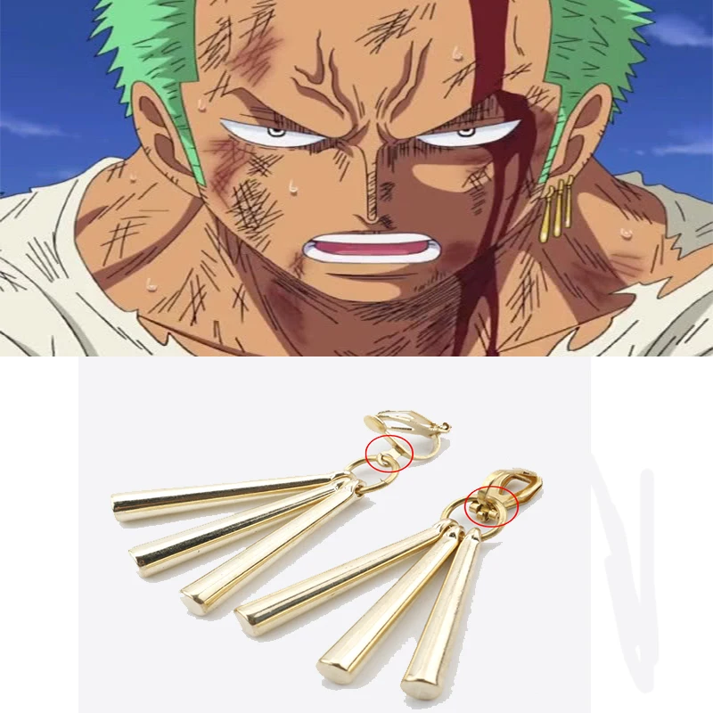 Boucles d'oreilles Anime Roronoa Zoro Luffy, bijoux Cosplay Sauron pour