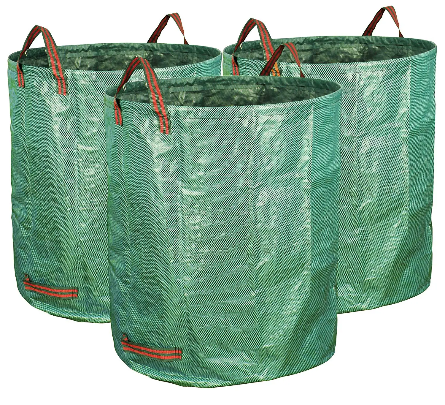 3pcs Green Garden Trash Bags Durable Plant Leaves Bag Yard Leaf Grass Container Storage With Top House Garbage Bucket Bag