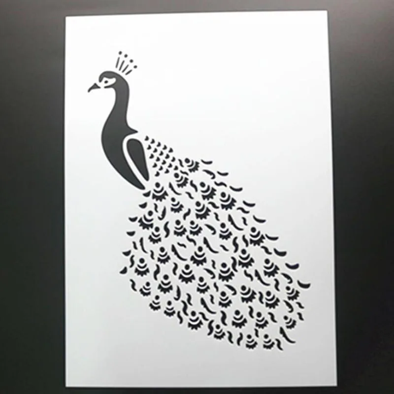 

1pc Animal Peacock Bird Scrap Walls Stencil Airbrush Painting Decor Stencils For Diy Scrapbooking Art Ablum Diary Stamp Crafts