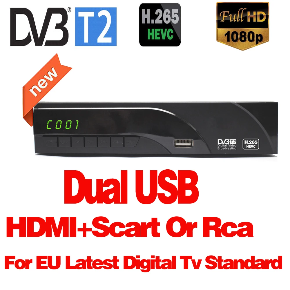 DVB T2 цифровой ресивер поддерживает H.265/HEVC T H265 Hevc Dvb t2 горячая Распродажа в
