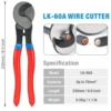 IWISS HX-50BI Battery Cable Lug Crimping Tool from AWG 8- 1/0 with Cable Cutter Pliers Hand Tools Crimp Flat Nose Carbon Steel 2