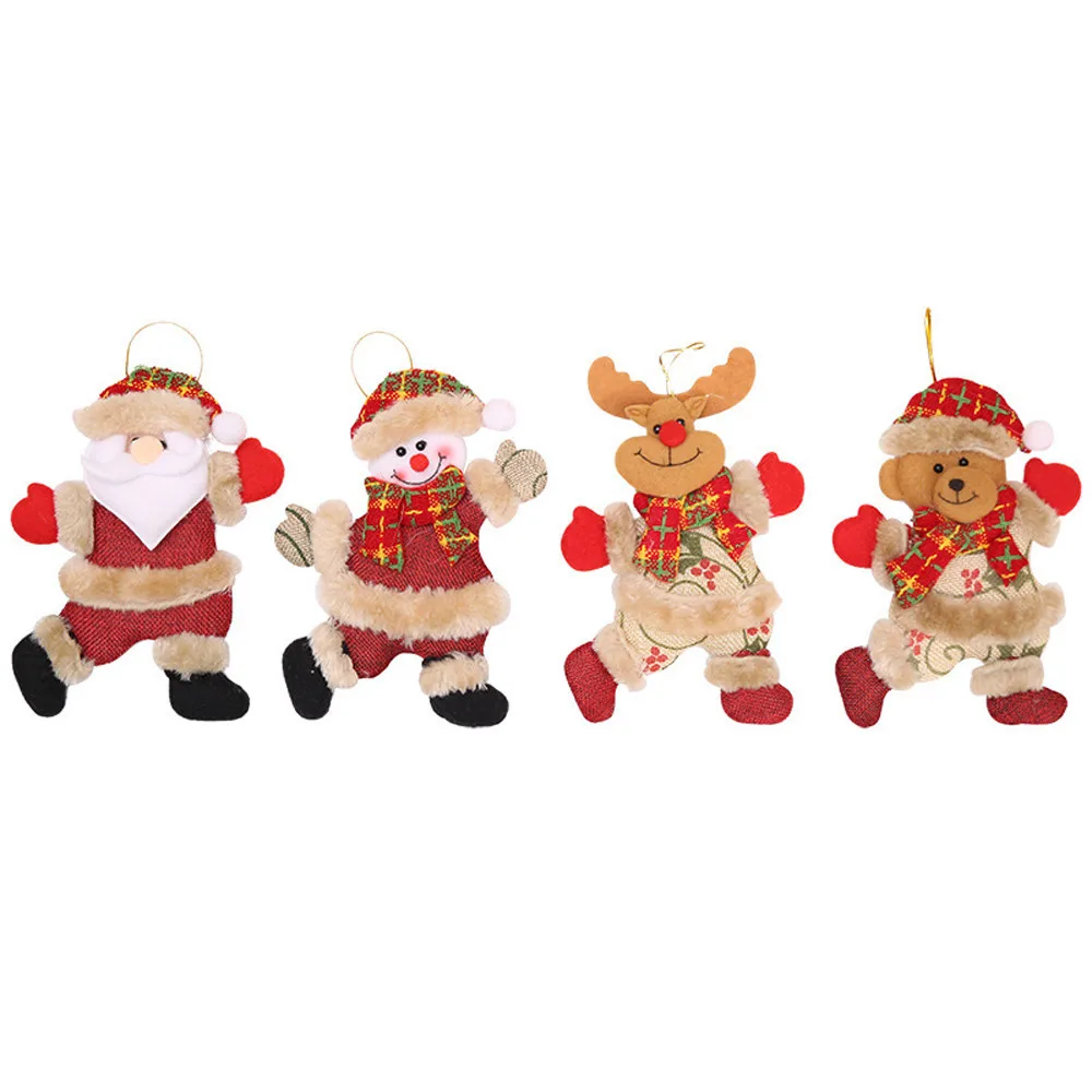 Рождественские украшения 4 шт. рождественские украшения подарок Санта Клаус Снеговик Дерево Игрушка Кукла висячие украшения для дома#45