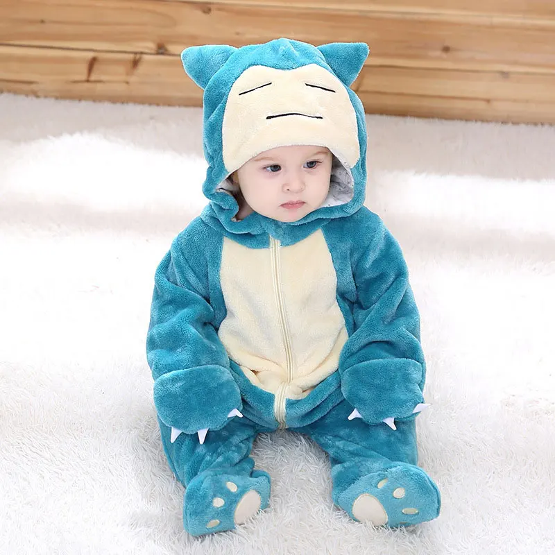Snorlax/комбинезон для маленьких детей, милая Одежда для младенцев от 0 до 2 лет, забавная костюмная Пижама с героями мультфильмов klguurumi для новорожденных мальчиков и девочек мягкая теплая одежда