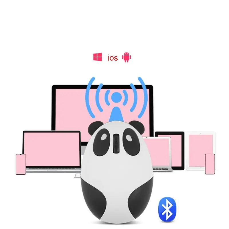 Перезаряжаемая беспроводная Bluetooth мышь мультяшная панда мыши для ноутбука телефона планшета X6HA