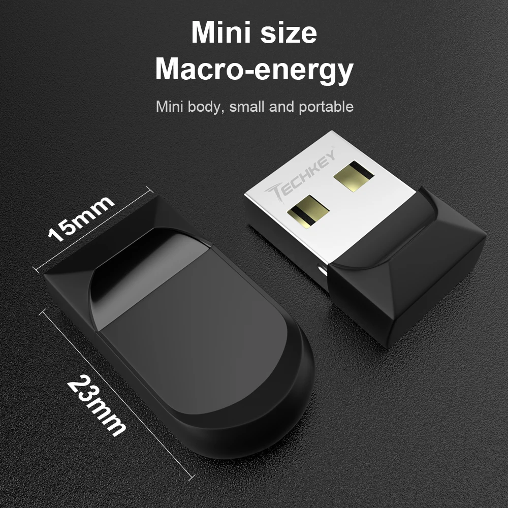 Techkey super mini pendrive 32GB 16GB Портативный usb falsh drive маленький размер флеш-накопитель память полной емкости-дисковая флешка в подарок