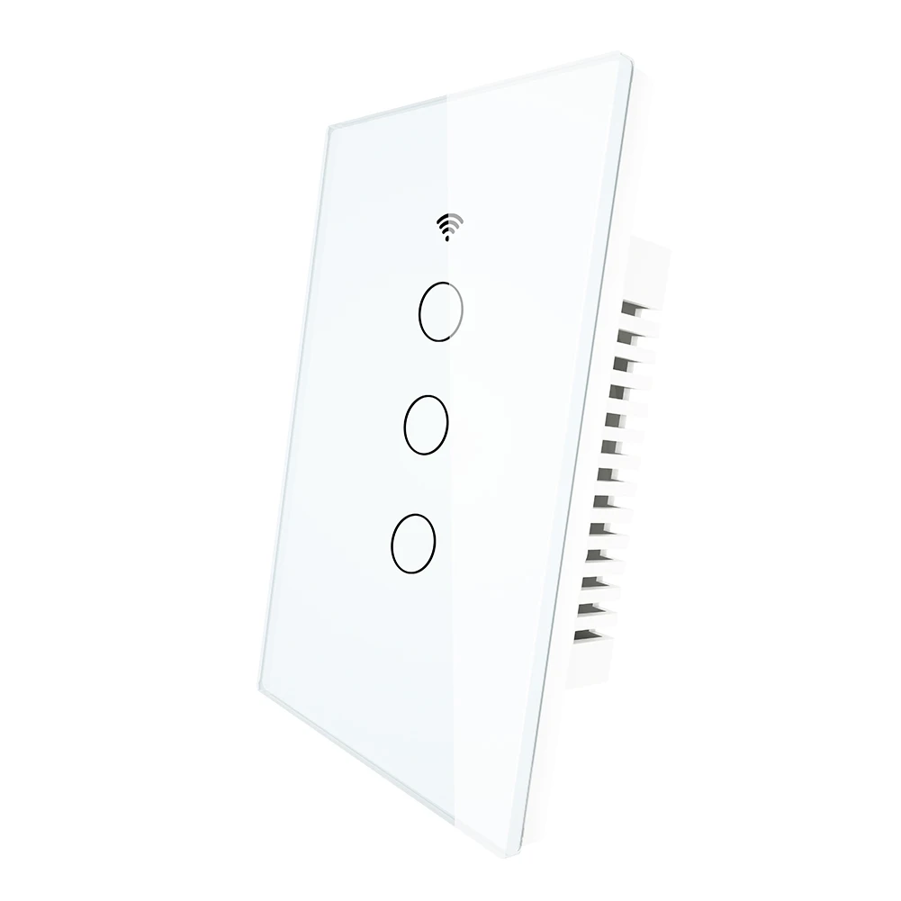 3 gang switch Wi-Fi Смарт настенный светильник переключатель Стекло Панель RF433& Wi-Fi приложение Smart Life приложение Tuya дистанционного Управление работает с Amazon Alexa Google Home 1/2/3 - Цвет: 3 gang switch