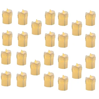 

24 Sets of Flameless LED Tea Candles, Battery-Powered Wishing Tea Candles, Flashing Small Electric Fake Tea Candles