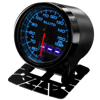 

Eluto Car Universal 2" 52mm Oil Temperature Gauge Meter 1/8 NPT Sensor Digital & Analog Double Display 10-color LED Tinted Face