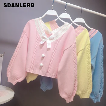 

Short Sweet Sweater Sweaters Women Twist Pullovers Student's All-match Sweater Jumper Jersey Mujer