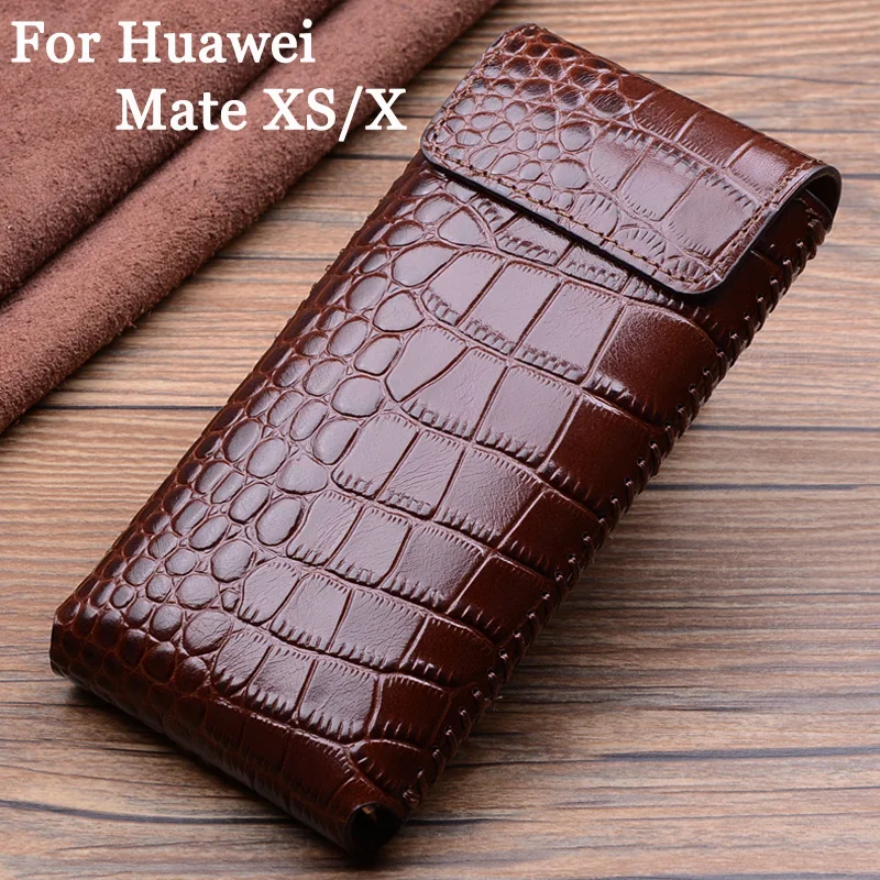 Luxury Genuine Leather Case For Huawei Mate XS Cases Hold Phone Book Cover Bags X | Мобильные телефоны и аксессуары